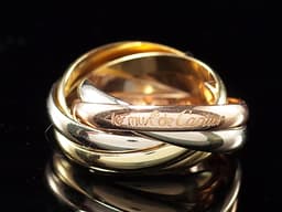 Cartier 卡地亞 三色金 Trinity 五環戒 國際精品 52號 約國際圍11號 名牌戒