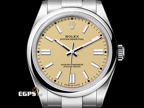 ROLEX 勞力士 Oyster Perpetual 41 蠔式恆動型 134300 2025年最新款最新色 沙米色面盤 經典 OP41 不鏽鋼材質&nbsp;2025年保卡 自動上鍊 41mm