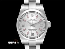 ROLEX 勞力士 Oyster Perpetual OP 26 176200 不鏽鋼材質 <font color="#f5bcd3">白色面盤 粉紅色柱狀時標</font> 自動上鏈&nbsp;26mm