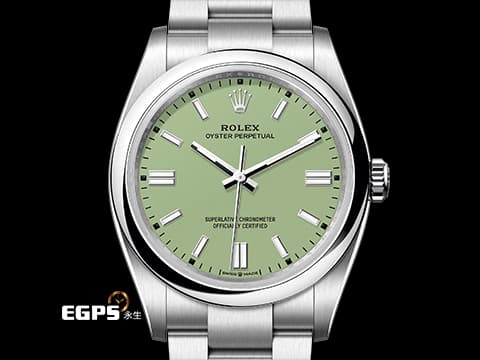 ROLEX 勞力士 Oyster Perpetual 36 蠔式恆動型 126000 最新款&nbsp;開心果綠色面盤&nbsp;OP36 不鏽鋼 大三針&nbsp;2025年保卡 自動上鍊 36mm