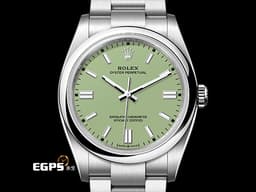 ROLEX 勞力士 Oyster Perpetual 36 蠔式恆動型 126000 最新款<font color="#058703">&nbsp;</font><font color="#b1dd8c">開心果綠色面盤</font>&nbsp;OP36 不鏽鋼 大三針<font color="#FF0000">&nbsp;2025年保卡</font> 自動上鍊 36mm