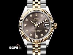 ROLEX 勞力士 DateJust DJ 31 278273 不鏽鋼＆18K黃金材質 半金款 <font color="#70cce1"> 深灰色鑽石時標面盤 原廠鑲嵌鑽石時標 </font> <font color="#ff0000">2026年保卡 五珠紀念型錶帶 </font> 自動上鍊 31mm