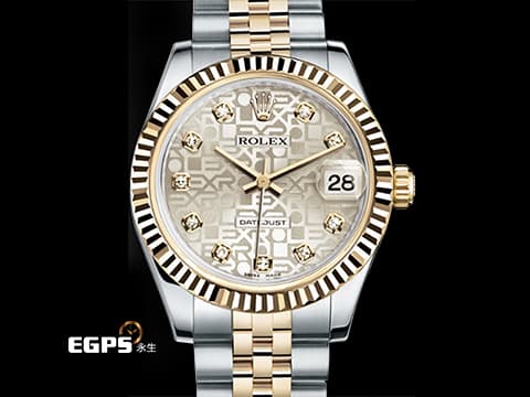 ROLEX 勞力士 Datejust 日誌 DJ31 178273 18K黃金&amp;不鏽鋼材質 半金款 絕版稀有電腦坑紋面盤 原廠鑽石時標&nbsp;台灣公司貨 2025年已回原廠保養延長保固到2027年 自動上鏈&nbsp;31mm