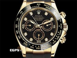 ROLEX 勞力士 Cosmograph Daytona 迪通拿 116518LN 18K黃金材質 宇宙計時型 計時碼表 <font color="#05f0f0">原廠鑲嵌鑽石時標</font>&nbsp;<font color="#ff0000">2019年保卡</font> 自動上鍊 40mm