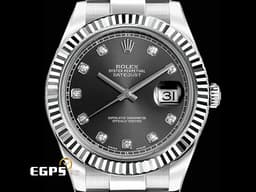 ROLEX 勞力士 DATEJUST II 116334 蠔式日誌型 銀灰色面盤 原鑲鑽石時標 白K金三角坑紋錶圈 <font color="#fa00fa">銀灰色面盤 原鑲鑽石時標</font>&nbsp;&nbsp;<font color="#FF0000">台灣公司貨</font> 自動上鍊 41mm