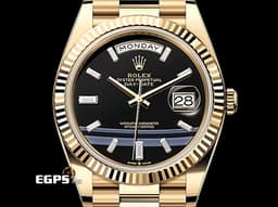 ROLEX 勞力士 DAY-DATE 40 DD 蠔式星期日誌型 228238 18K黃金材質 <font color="#ffea55">2025年最新款 鑲鑽縞瑪瑙面盤俗鷹眼面盤</font><font color="#ffea55">/</font><font color="#FF0000">2025年新式保卡</font> 自動上鏈 40mm