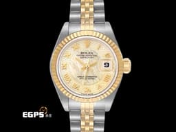 ROLEX 勞力士 Lady DateJust 179173 蠔式日誌型&nbsp;DJ26 經典三角坑紋錶圈 半金款 <font color="#ff0000">18K黃金材質 羅馬數字立體時標&nbsp;天然珍珠母貝面盤 五株紀念型鏈帶&nbsp;</font>自動上鍊 26mm