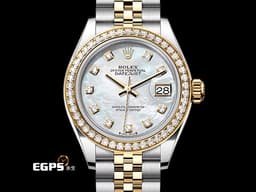 ROLEX 勞力士 Datejust DJ28 279383RBR 不鏽鋼&amp;18K黃金材質 半金款 <font color="#05f0f0">原廠鑲嵌鑽石錶圈、時標 白色珍珠貝母面盤</font> <font color="#FF0000">2021年保卡</font>&nbsp;自動上鍊 28mm