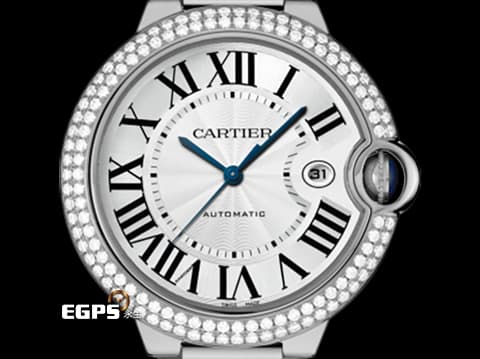 CARTIER 卡地亞 Ballon Bleu de Cartier 藍氣球 大型 精鑲鑽框 鍊帶款 自動上鍊 42mm