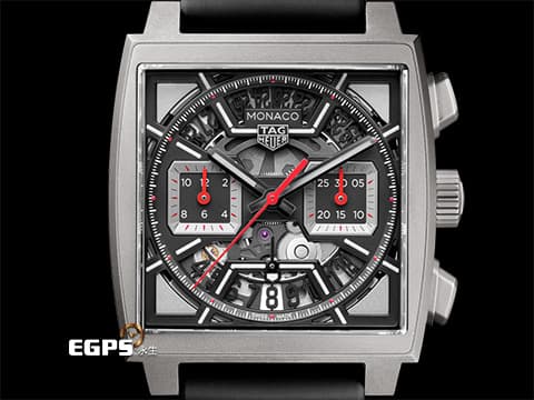 Tag Heuer 泰格 豪雅 Monaco Chronograph 摩納哥 CBL2183 計時碼錶 鈦金屬 鏤空錶盤&nbsp;2025年保單&nbsp;賽車錶 自動上鍊 39mm