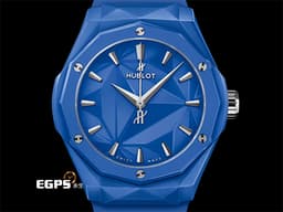 HUBLOT 宇舶 Classic Fusion 經典融合 ORLINSKI 聯名款 550.ES.5100.RX.ORL21&nbsp;<font color="#3b74e8">立體切面藍陶瓷錶殼、藍色面盤</font>&nbsp;大三針&nbsp;<font color="#ff0000">2025年保單</font> 自動上鍊 40mm