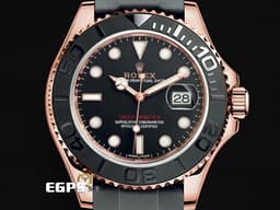 ROLEX 勞力士 Yacht-Master 116655 遊艇名仕 陶瓷框 18K永恆玫瑰金材質 <font color="#f4e6d2">  Cerachrom黑色陶瓷刻度雙向旋轉錶框</font><font color="#FF0000"> 2016年保卡&nbsp;</font>自動上鍊 40mm