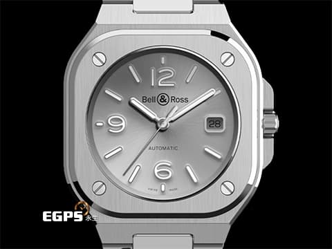Bell &amp; Ross 柏萊士 Urban系列 BR-05 Grey Steel&nbsp;灰色太陽紋面盤&nbsp;中型 BR05A-S-GR-ST/SST 不鏽鋼 大三針&nbsp;2025年保單&nbsp;自動上鍊 36mm