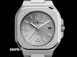 Bell &amp; Ross 柏萊士 Urban系列 BR-05 Grey Steel&nbsp;<font color="#aaaaaa">灰色太陽紋面盤</font>&nbsp;中型 BR05A-S-GR-ST/SST 不鏽鋼 大三針&nbsp;<font color="#FF0000">2025年保單</font>&nbsp;自動上鍊 36mm