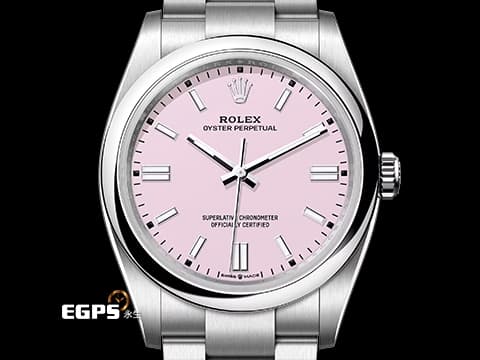 ROLEX 勞力士 Oyster Perpetual 36 經典 蠔式恆動型 126000 糖果粉 粉紅色面盤  OP36 不鏽鋼 大三針&nbsp;2022年新式綠卡 自動上鍊 36mm