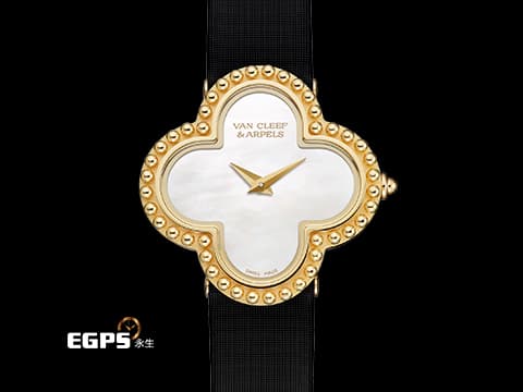 Van Cleef &amp; Arpels 梵克雅寶 Alhambra 系列&nbsp;VCARD22000 18K黃金材質 四葉幸運草&nbsp;白色珍珠貝母錶盤&nbsp;石英機芯 38mm