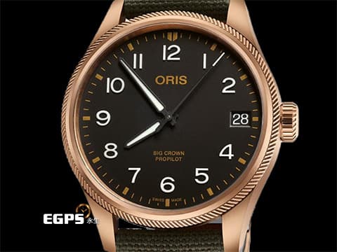 ORIS 豪利時 Big Crown ProPilot Date 大錶冠 7761&nbsp;青銅材質錶殼 經典錢幣紋外圈&nbsp;0175177613164 大三針&nbsp;飛行錶 2022年保卡 自動上鍊 41mm