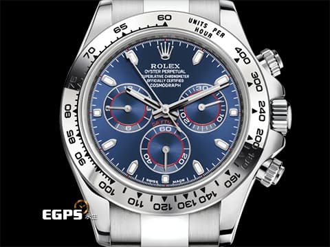 ROLEX 勞力士 Cosmograph Daytona 宇宙計時型 迪通拿 116509&nbsp;亮藍色面盤 計時碼表 18K白金材質 2021新式保卡&nbsp;自動上鏈 40mm
