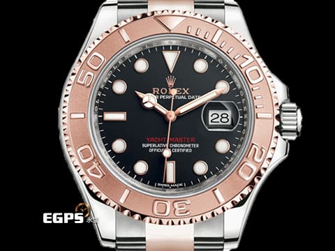 ROLEX 勞力士 Yacht-Master 40 遊艇名仕型 116621 永恆玫瑰金 半金款&nbsp;黑色面盤&nbsp;2017年保卡  自動上鍊 40mm