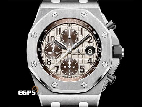 Audemars Piguet 愛彼 AP錶 Royal Oak Offshore 皇家橡樹 離岸型 26470ST.OO.A801CR.01 沙漠配色 經典超大型格紋面盤 26470 ST 計時碼表 不鏽鋼 ROO 自動上鍊 42mm