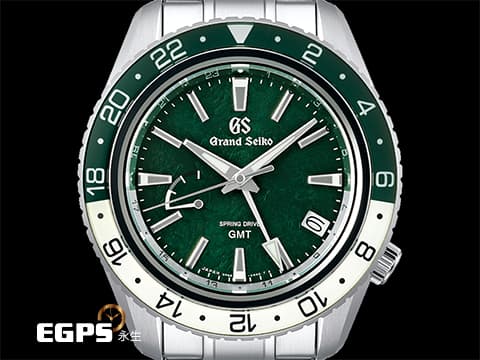GRAND SEIKO 特級精工 GS SPORT系列 SBGE295「穗高岳」Spring Drive GMT 三日鍊 三時區 動能顯示 綠色陶瓷錶圈 綠色紋理面盤 不鏽鋼 2024年保卡 台灣公司貨 自動上鍊 44mm