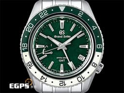 GRAND SEIKO 特級精工 GS SPORT系列 SBGE295「穗高岳」Spring Drive GMT 三日鍊 三時區 動能顯示 <font color=#009100>綠色陶瓷錶圈 綠色紋理面盤</font> 不鏽鋼 <font color=#FF0000>2024年保卡 台灣公司貨</font> 自動上鍊 44mm
