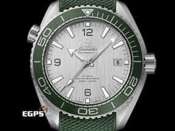 OMEGA 歐米茄 Seamaster Planet Ocean 600 海馬 宇宙海洋 215.32.44.21.06.001 <font color="#058703">磨砂不鏽鋼材質</font><font color="#0582f5"> </font><font color="#058703">綠色磨砂陶瓷單向旋轉錶圈</font>&nbsp;同軸擒縱 <font color="#ff0000">2026年保卡</font>&nbsp;潛水錶 自動上鍊 43.5mm