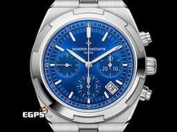 Vacheron Constantin 江詩丹頓 VC OverSea 縱橫四海系列 5520V/210A-B148 <font color="#FF00FF"> 易拆卸替換錶帶裝置，完全無需工具即可替換喜愛的皮帶、橡膠帶或是鋼鍊帶，日內瓦印記 </font> <font color="#70cce1"> 藍色三眼計時面盤</font> <font color="#FF0000"> 2025年保卡 </font>  自動上鏈  42mm