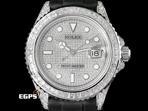ROLEX 勞力士 Yacht-Master 42 蠔式 遊艇名仕型 226659&nbsp;精鑲226679TBR 後加大梯鑽石外圈、錶耳、客製化滿天星面盤&nbsp;18K白金材質&nbsp;2020年保卡&nbsp;自動上鍊 42mm