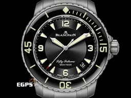 BLANCPAIN 寶鉑 Fifty Fathoms 五十噚 5015 12B30 98B 鈦金屬材質 潛水錶 <font color="#ff00ff">5日動力儲存 </font> <font color="#ff0000">2024年保卡</font> 自動上鍊 45mm