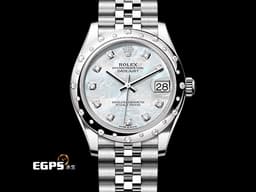 ROLEX 勞力士 Datejust 31 DJ31 經典 蠔式日誌型 278344RBR 不鏽鋼&amp;18K白金鋼材質&nbsp;<font color="#77DDFF">天白色珍珠貝母面盤搭配原廠鑲嵌鑽石時標</font> <font color="#05f0f0">原廠圓拱形鑲鑽錶圈</font><font color="#FF0000"> 2025年保卡</font> 自動上鍊 31mm