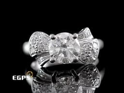 天然鑽石 K金鑽戒 白K金 天然真鑽 女戒 主石1.10CT 造型鑽戒 鑽石戒指