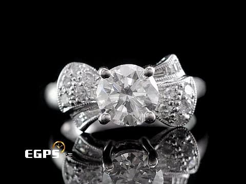 天然鑽石 K金鑽戒 白K金 天然真鑽 女戒 主石1.10CT 造型鑽戒 鑽石戒指