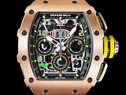 RICHARD MILLE 理查德•米勒  RM011 03   RM 011-03RG  <font color="#ffa200">飛返計時  雙發條盒 18K玫瑰金</font>  <font color="#0582f5">3D立體鏤空面盤  可變式幾何結構自動盤  五級鈦合金PVD塗層機芯   特殊金花鍵螺絲   賽車元素設計  頂級製錶工藝   !   錶界王者頂峰</font><font color="#FF0000">&nbsp;2018年保卡&nbsp;</font> 酒桶型 計時碼表  自動上鏈 49.94 x 44.50 x 16.15 mm