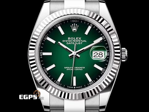 ROLEX 勞力士 Datejust 41 蠔式日誌型 126334 最新款 煙燻綠色面盤&nbsp;不鏽鋼材質 DJ41 經典三角坑紋錶圈 2026年木紋保卡 蠔式（Oyster）三板錶帶&nbsp;自動上鍊 41mm