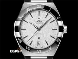 OMEGA 歐米茄 Constellation Co-Axial 星座系列 13133412106001 <font color="#8f8f8f">灰色絲綢紋面盤</font><font color="#6b6b6b"> 黑陶瓷外圈</font> 不鏽鋼 大三針<font color="#FF0000">&nbsp;2023年台灣公司貨 </font>同軸擒縱 自動上鏈 41mm