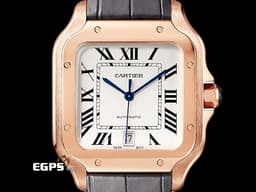 CARTIER 卡地亞 Santos de Cartier 山度士 大型款 WGSA0019 <font color="#3267d2">經典藍鋼指針 鑲嵌藍色尖晶石錶冠</font><font color="#ff00ff">&nbsp;</font>玫瑰金材質 大三針<font color="#ff00ff">&nbsp;</font><font color="#FF0000">2026年保卡「QuickSwitch」錶帶快拆系統</font>&nbsp;自動上鍊 40mm