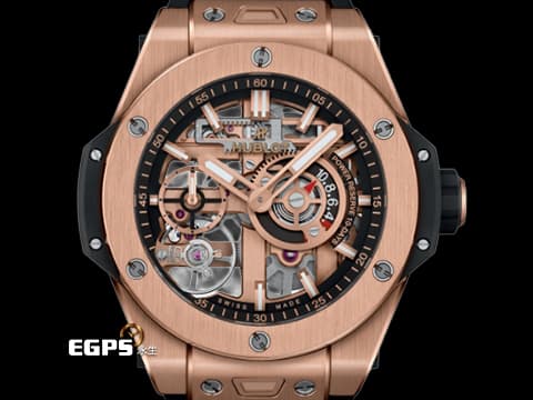 HUBLOT宇舶 BigBang系列 MECA-10王金腕錶 444.OX.1180.RX 啞光黑色鏤空面盤 低動力預警 10日動力儲存&nbsp;2026年 手上鍊 42mm