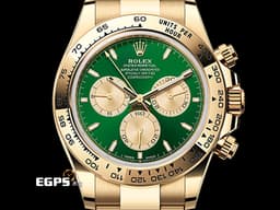 ROLEX 勞力士 Cosmograph Daytona 宇宙計時型 迪通拿 126508 <font color="#f5dea8">新款 綠金迪 18K黃金材質</font>&nbsp;<font color="#058703">綠色面盤搭</font><font color="#f9ebc3">配金色計時錶盤</font> 計時碼表<font color="#FF0000">&nbsp;2026年保卡</font> 賽車錶 自動上鍊 40mm