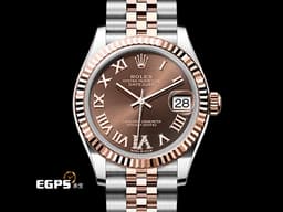 ROLEX 勞力士 DATEJUST LADY 278271 蠔式日誌型 18K永恆玫瑰金材質 半金款 <font color="#fdc8a5">巧克力色面盤 原廠鑲嵌VI鑽石時標&nbsp;</font><font color="#FF0000">2025年新式保卡  </font> 自動上鏈 31mm