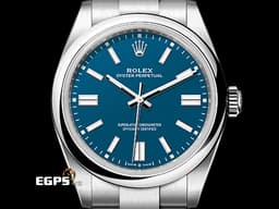 ROLEX 勞力士 Oyster Perpetual 41 蠔式恆動型 134300 <font color="#0582f5">2025年最新款最新色 med blue噴漆面盤</font> 經典 OP41 不鏽鋼材質 <font color="#FF0000">2026年保卡</font>&nbsp;自動上鍊 41mm