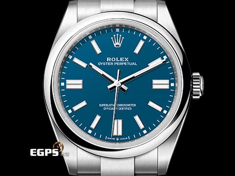 ROLEX 勞力士 Oyster Perpetual 41 蠔式恆動型 134300 2025年最新款最新色 med blue噴漆面盤 經典 OP41 不鏽鋼材質 2026年保卡&nbsp;自動上鍊 41mm
