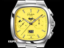 GLASHUTTE ORIGINAL 格拉蘇蒂 復古系列 70年代 Seventies Chronograph 1-37-02-17-02-70 <font color="#fafa01">黃色面盤 限量100支</font>&nbsp;<font color="#FF0000">2021年保單 </font>自動上鍊 40mm