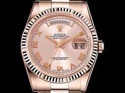 ROLEX 勞力士 Day-Date DD36 星期日誌型型 118235 18K永恆玫瑰金 <font color="#ffead1">玫瑰金色面盤 羅馬數字面</font>&nbsp;<font color="#ff0000">台灣公司貨</font> 自動上鍊 36mm
