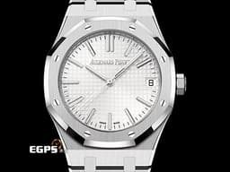Audemars Piguet 愛彼 AP Royal Oak 皇家橡樹 15510ST.OO.1320ST.08 不鏽鋼材質 鍊帶款 <font color="#FF0000"> 2025年保卡 已貼膜&nbsp;</font><font color="#05f0f0">經典銀白色格紋面盤&nbsp;AP字樣自動盤</font>&nbsp;自動上鍊 41mm