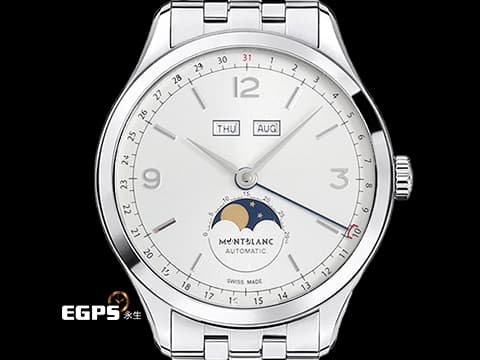 MONTBLANC 萬寶龍 Heritage Chronométrie Quantieme 傳承精密計時 MB112647 多功能 全日曆顯示 月相盈虧 不鏽鋼材質&nbsp;2025年保單 自動上鍊 40mm