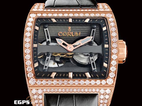 CORUM 崑崙 Ti-Bridge 金橋 207.201.05 鏤空 玫瑰金 雙自動盤 精鑲鑽圈 新品訂價190萬！新款自動上鍊金橋 42mm