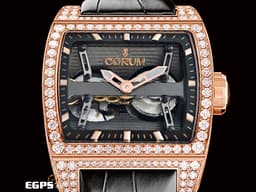 CORUM 崑崙 Ti-Bridge 金橋 207.201.05 鏤空 玫瑰金 雙自動盤 精鑲鑽圈 <font color="#FF0000">新品訂價190萬！新款自動上鍊金橋</font> 42mm