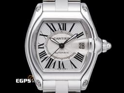 CARTIER 卡地亞 Roadster 跑車系列 W62025V3 大型款 <font color="#c4c4c4">銀白色雕紋面盤</font>&nbsp;經典 酒桶形 大三針<font color="#ff0000"> 另附原廠皮帶組</font> 自動上鍊 38mm