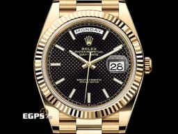 ROLEX 勞力士 Day-Date 星期日誌型 DD 228238 18K黃金材質 <font color="#05f0f0">黑色格紋面盤</font>&nbsp;<font color="#FF0000">2022年保年</font>&nbsp;自動上鍊 40mm